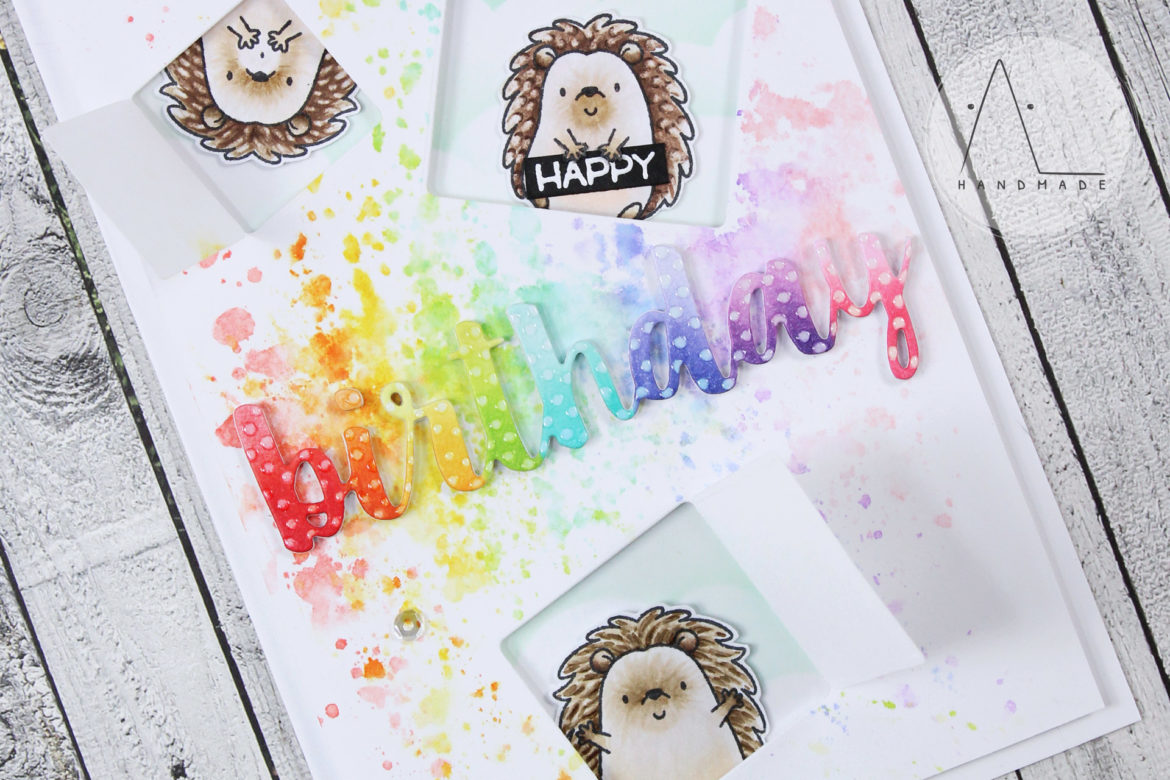 AL handmade - Ink Smooshing Colorful Birthday Card