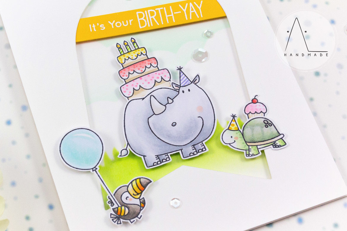 AL handmade - My Favorite Things DT - Birth-Yay Stamp Set and Tag Builder Blueprints 7 Die-namics