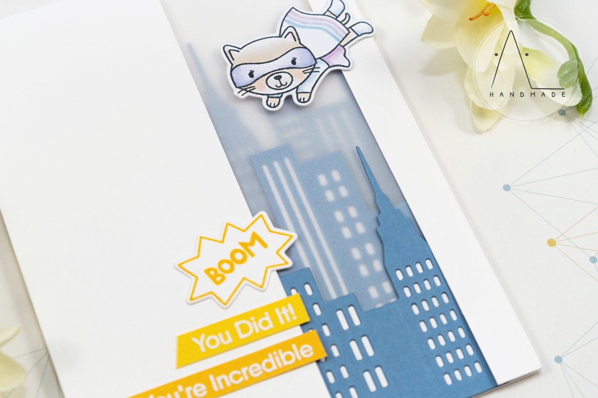 AL handmade - My Favorite Things DT - WSC 432 - Super Cat stamp set and City Block Die-namics