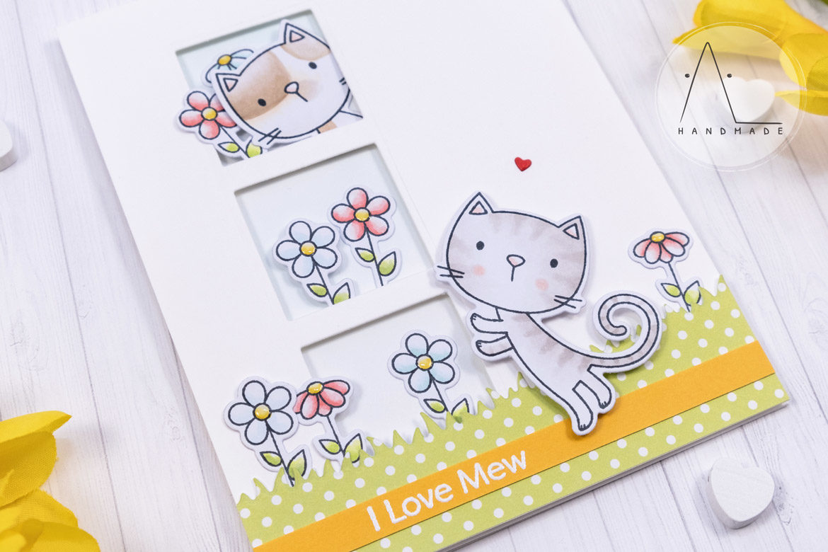 AL handmade - My Favorite Things DT - Purr-fect stamp set and Square Trio Shaker Window Die-namics