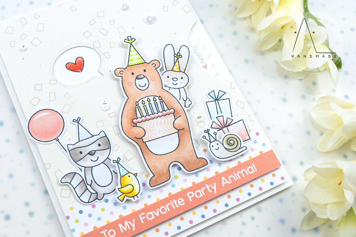 AL handmade - My Favorite Things DT - The Birthday Project Peek-a-Boo Surprise - Peek-a-Boo Wheel Die-namics