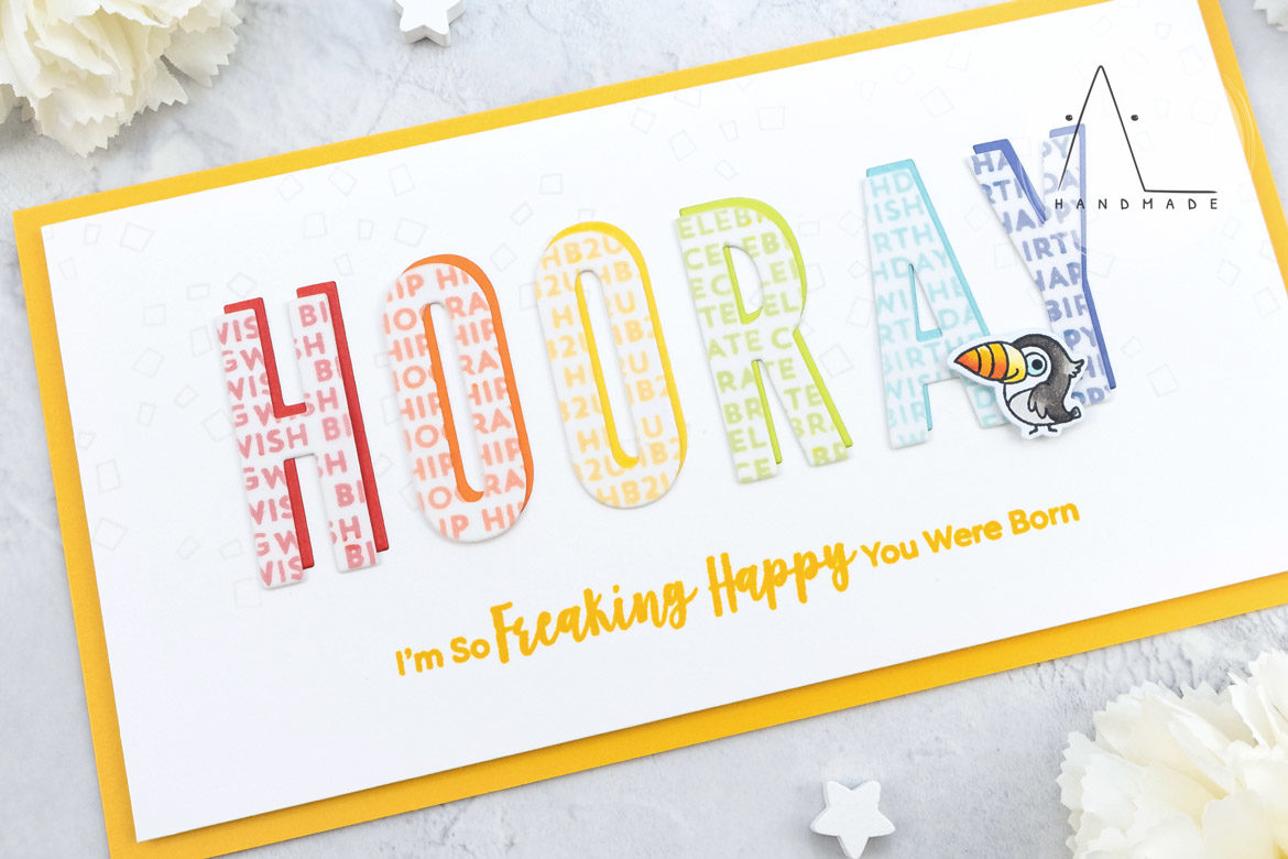 AL handmade - My Favorite Things DT - Impact Alphabet Die-namics, Bitty Birthday Wishes and Sassy Pants Birthday Greetings 2