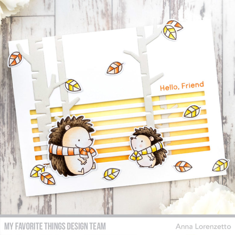 AL handmade - My Favorite Things DT - BB Happy Hedgehogs stamp set and Skinny Stripes Horizontal Die-namics