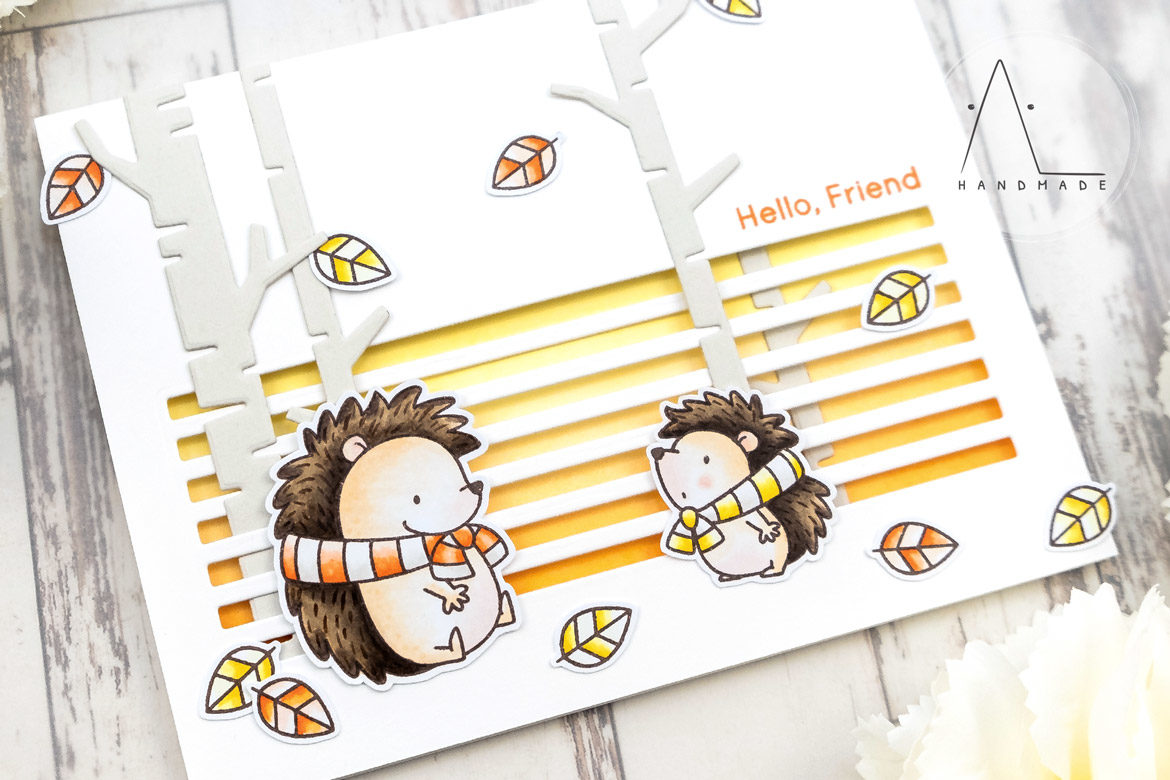 AL handmade - My Favorite Things DT - BB Happy Hedgehogs stamp set and Skinny Stripes Horizontal Die-namics