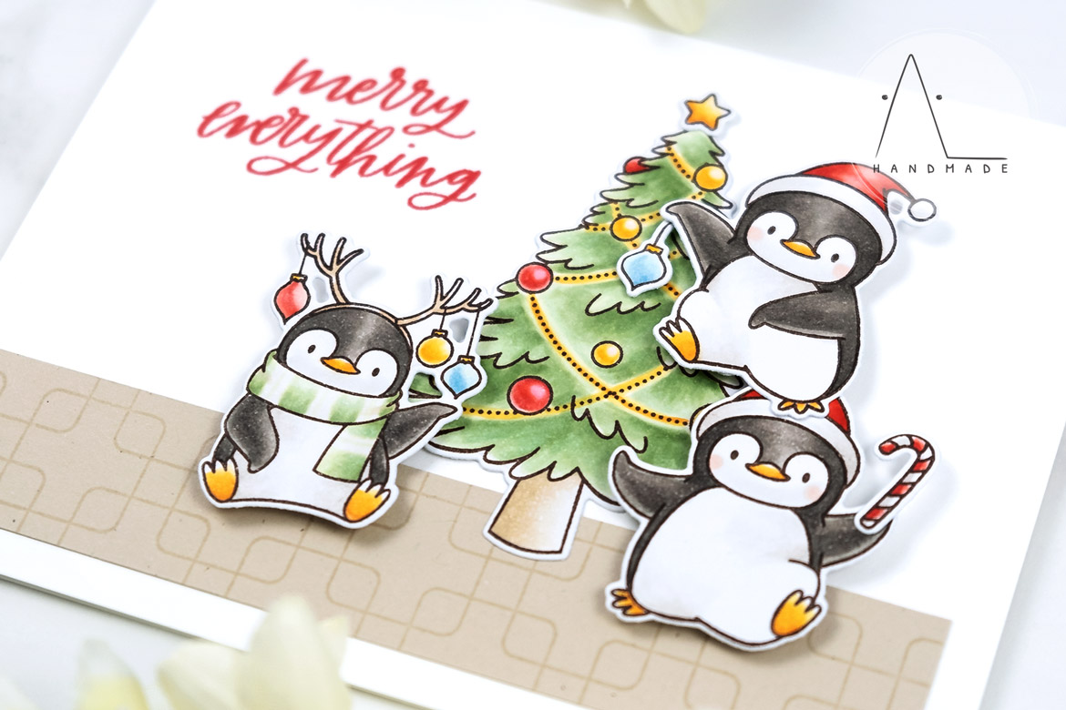 AL handmade - My Favorite Things - BB Holiday Penguins stamp set and Die-namics
