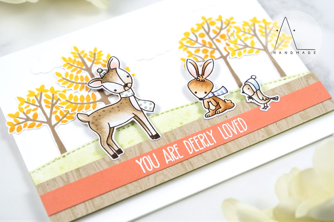 AL handmade - My Favorite Things - Dashing Deer stamp set and Modern Trees stamp set