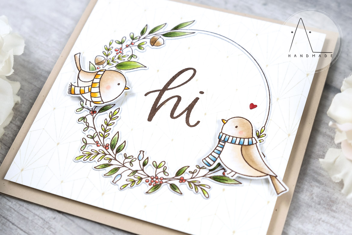 AL handmade - My Favorite Things - Winter Songbird and Winter Wreath stamp set