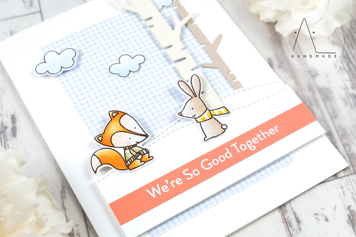 AL handmade - My Favorite Things DT - WSC 516 - Fox and Friends stamp set and Birch Trees Die-namics