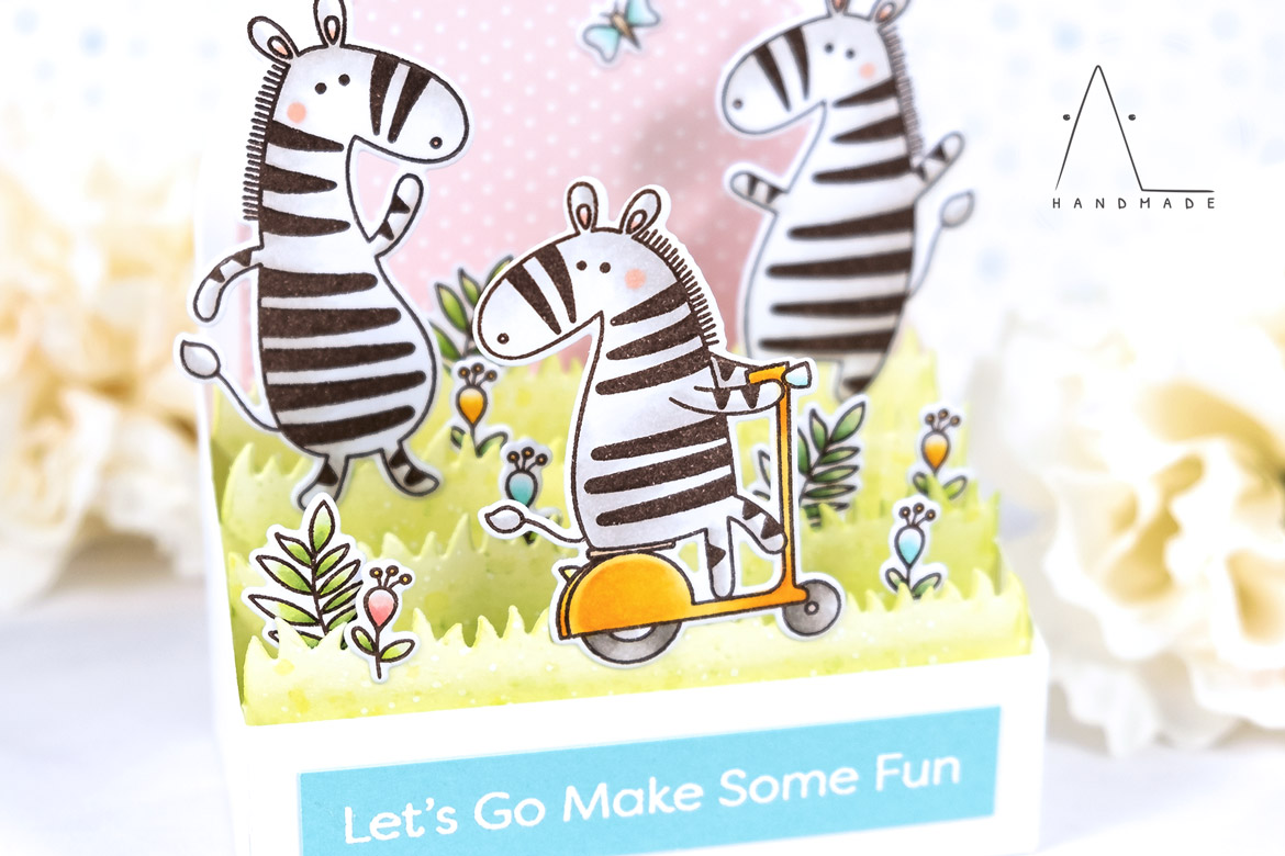 AL handmade - My Favorite Things DT - Outside the Box - Zippy Zebras stamp set and Outside the Box Level Up Die-namics