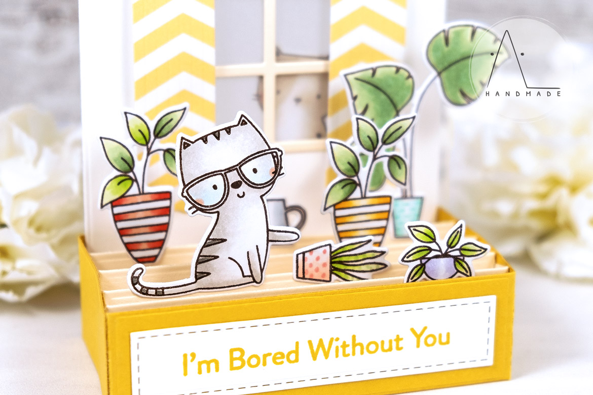 AL handmade - My Favorite Things - Cats & Plants Card Kit - Housecats stamp set Window Dressing Die-namics