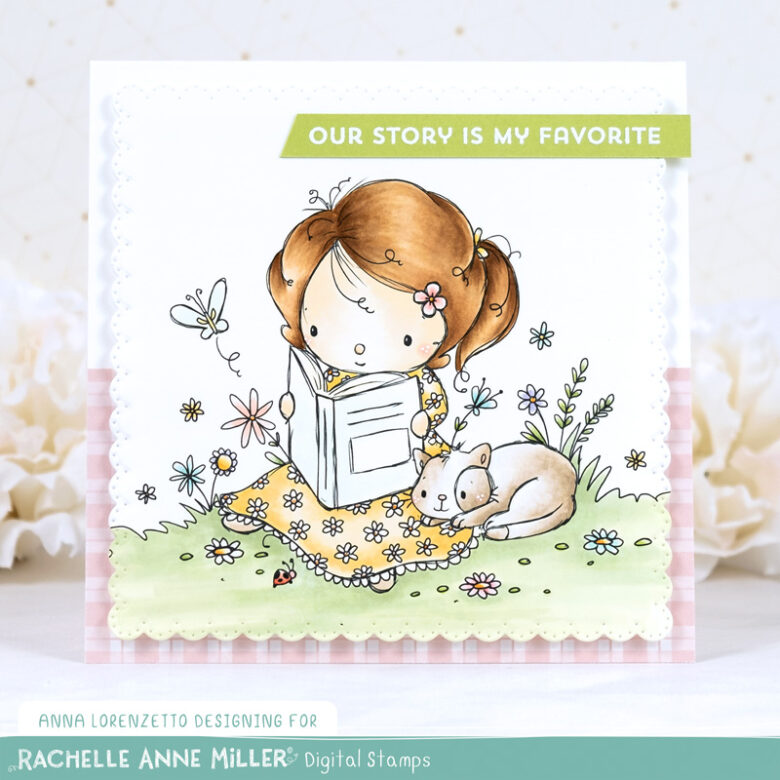 AL handmade - Rachelle Anne Miller DT - Reading in the Garden Digital Stamp