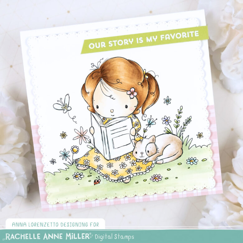 AL handmade - Rachelle Anne Miller DT - Reading in the Garden Digital Stamp