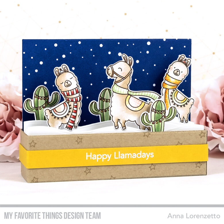 AL handmade - My Favorite Things DT - Happy Llamadays stamp set and Mini Slimline Outside the Box Die-namics