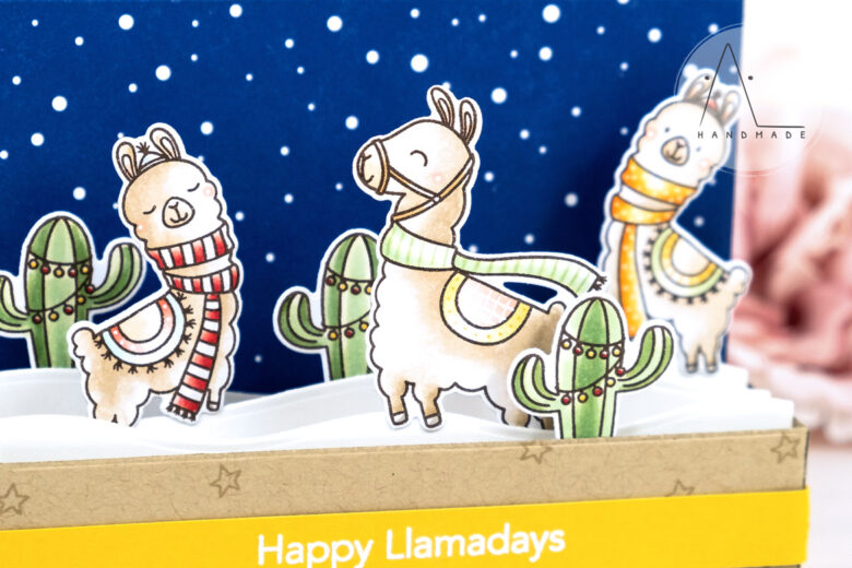 AL handmade - My Favorite Things DT - Happy Llamadays stamp set and Mini Slimline Outside the Box Die-namics