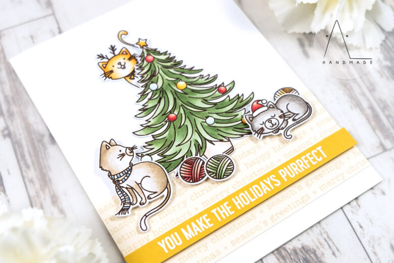 AL handmade - My Favorite Things - Meowy Christmas stamp set and Die-namics