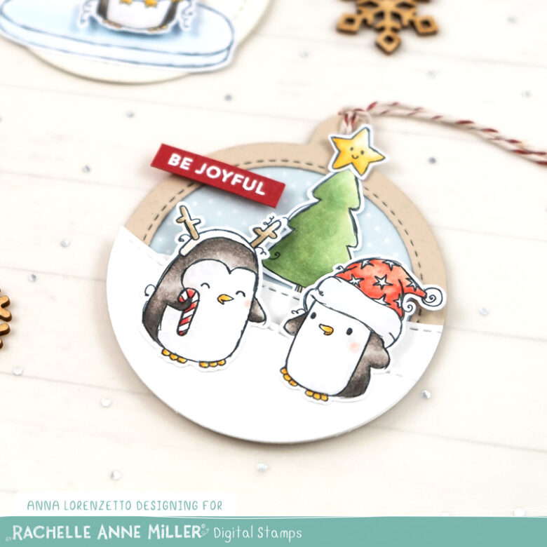 AL handmade - Rachelle Anne Miller DT - Christmas Penguins Digital Stamp