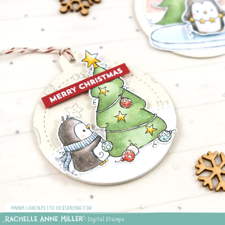 AL handmade - Rachelle Anne Miller DT - Christmas Penguins Digital Stamp