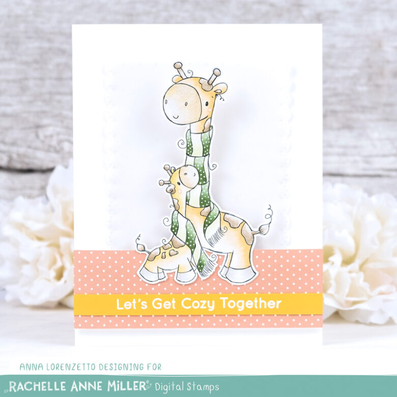 AL handmade - Rachelle Anne Miller DT - Giraffe Hug Digital Stamp