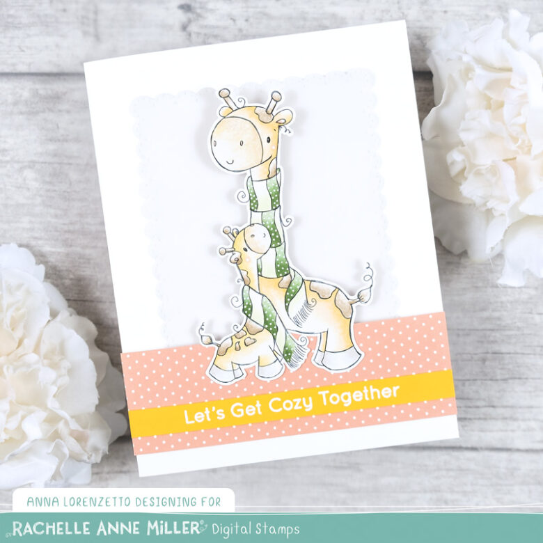 AL handmade - Rachelle Anne Miller DT - Giraffe Hug Digital Stamp