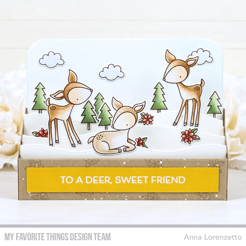AL handmade - My Favorite Things DT - Deer, Sweet Friend stamp set and Mini Slimline Outside the Box Level Up Die-namics