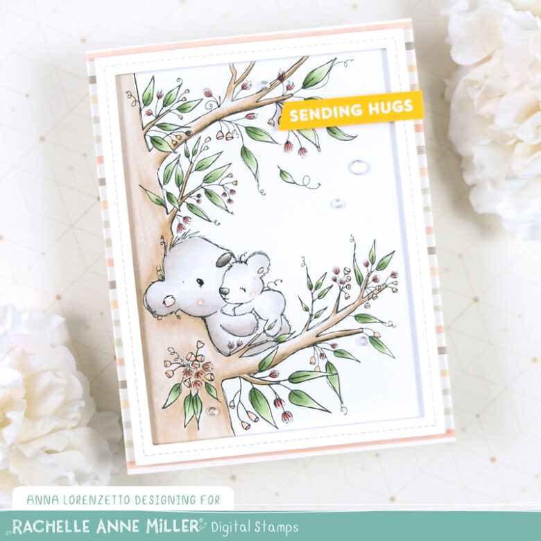 AL handmade - Rachelle Anne Miller DT - Cuddling Koalas Digital Stamp