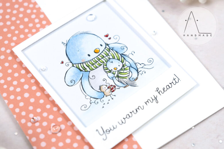 AL handmade - Rachelle Anne Miller DT - Penguin Hug Digital Stamp