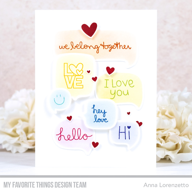 AL handmade - My Favorite Things DT - MSTN All Kinds of Love stamp set and MSTN Say Anything Stencil