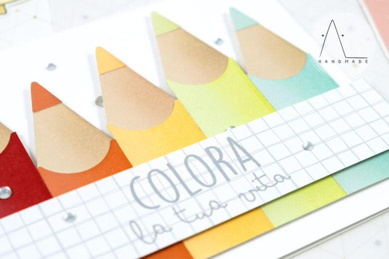 AL handmade - ModaScrap DT - Fustella Pencil Box and Grazie Maestra Glue Rub-On